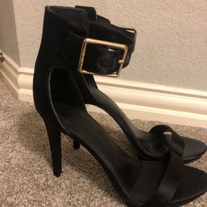 Gorgeous Calvin Klein black satin stilettos - 8.5